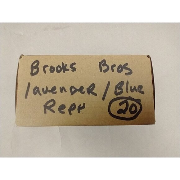 Brooks Brothers Mens Silk Necktie Lavender Blue Geometric Textured (Repp) Tie - Picture 10 of 10